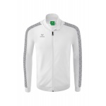 Erima Team Tracktop Essential Sports Jacket - comfortable, ribbed cuffs, side pockets - white/grey Men